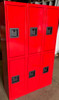 12" wide x 12" deep x 60" high New Overstock Red Locker Double Tier 3 Frames 6 Lockers