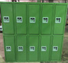 12" wide x 12" deep x 60" High New Overstock Pea Green Double Tier 5 Frames 10 Lockers