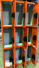 12" wide x 12" deep x 72" high New Overstock Triple Tier Orange 3 Frames 9 Lockers