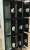 12" wide x 12" deep x 72" high New Overstock Triple Tier Black Lockers 3 Frames 9 Lockers