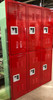 15" wide x 15" deep x 72" high New Heavy Duty Double Tier Red 6 Locker Unit