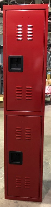 15" wide x 15" deep x 72" high New Heavy Duty Double Tier 1 Frame 2 Lockers