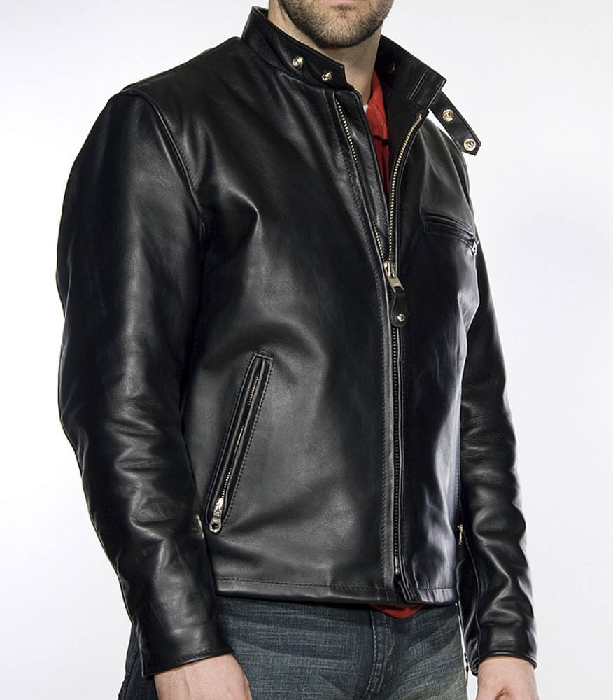 Men's 100% Leather Café Racer Jacket