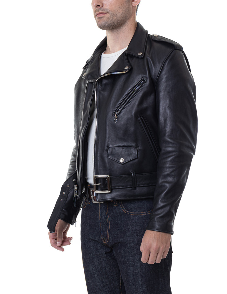 118 Classic Perfecto Leather Motorcycle Jacket