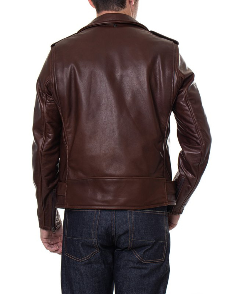 Waxy Natural Cowhide 50's Perfecto Motorcycle Leather Jacket