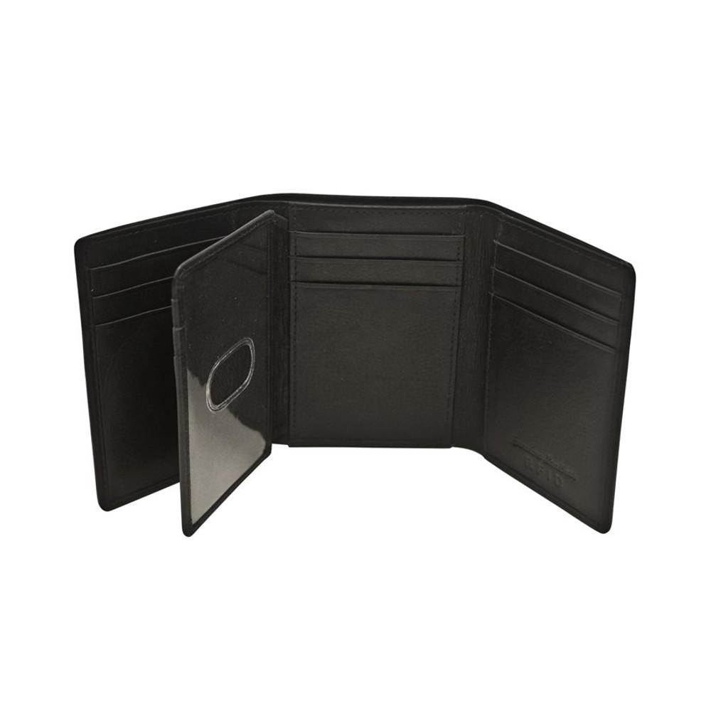  Men Leather Wallet Trifold with 9 credit card pockets