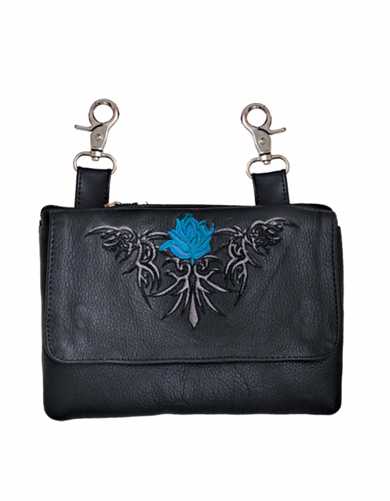 Rubans Silver Colour Bag With Embroided Silver Design.