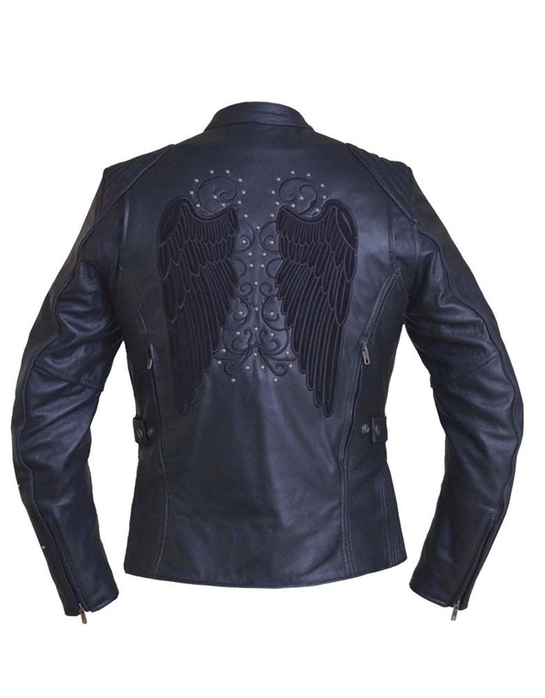 LADIES ANGEL WINGS LEATHER JACKET - SUNSET LEATHER