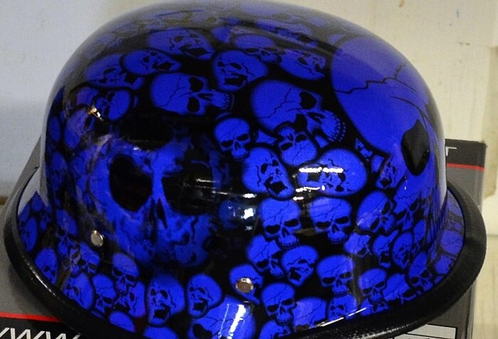 Blue Skull German Novelty Helmet