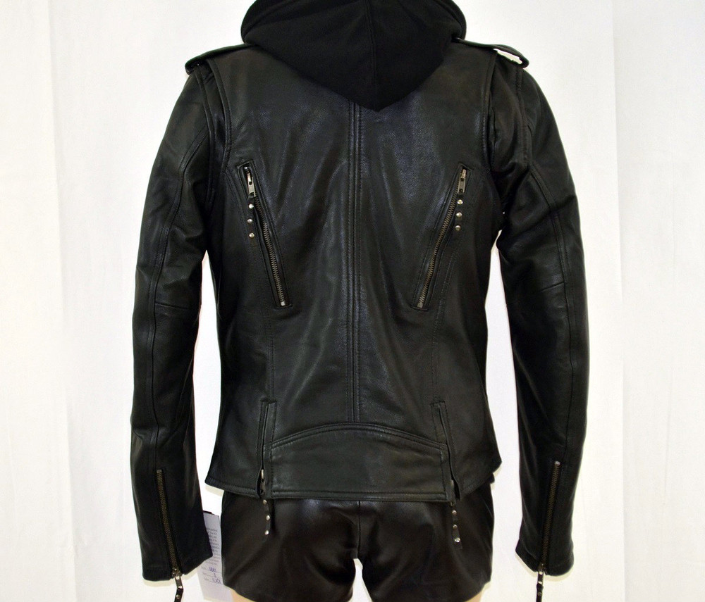 Ladies Soft Leather With Removable Hoodie 