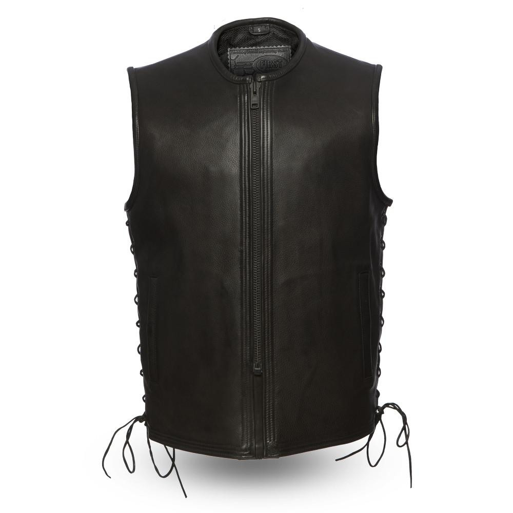 Thick leather shop vest