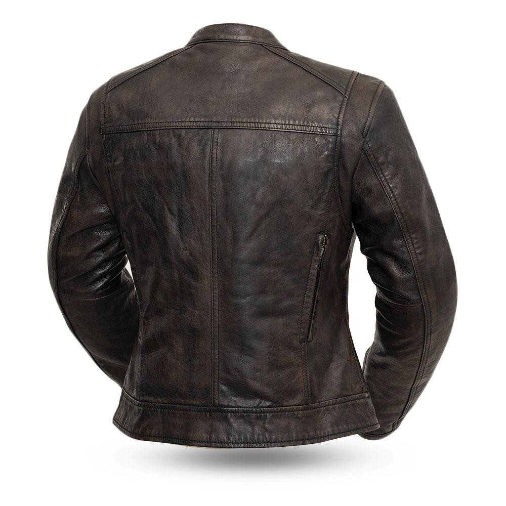   Women's Leather Motorcycle Jacket Trickster