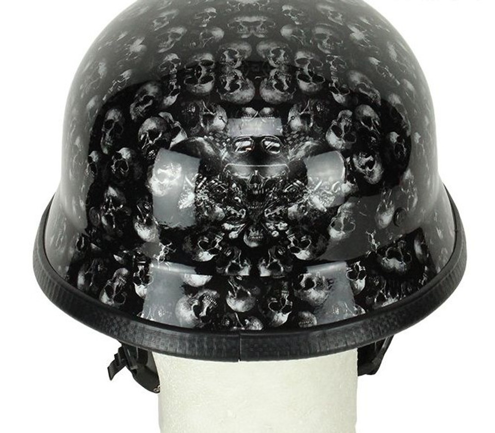 Grey Shiny(gloss) Skull Graveyard German Novelty Helmet