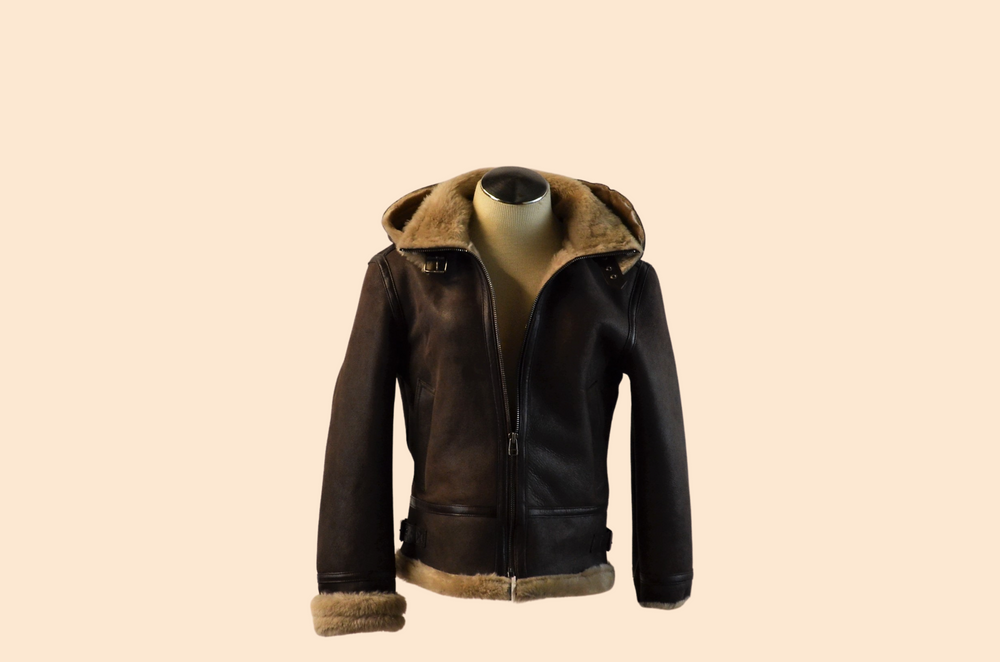 Women Original Shearling  with hood and detactable fur