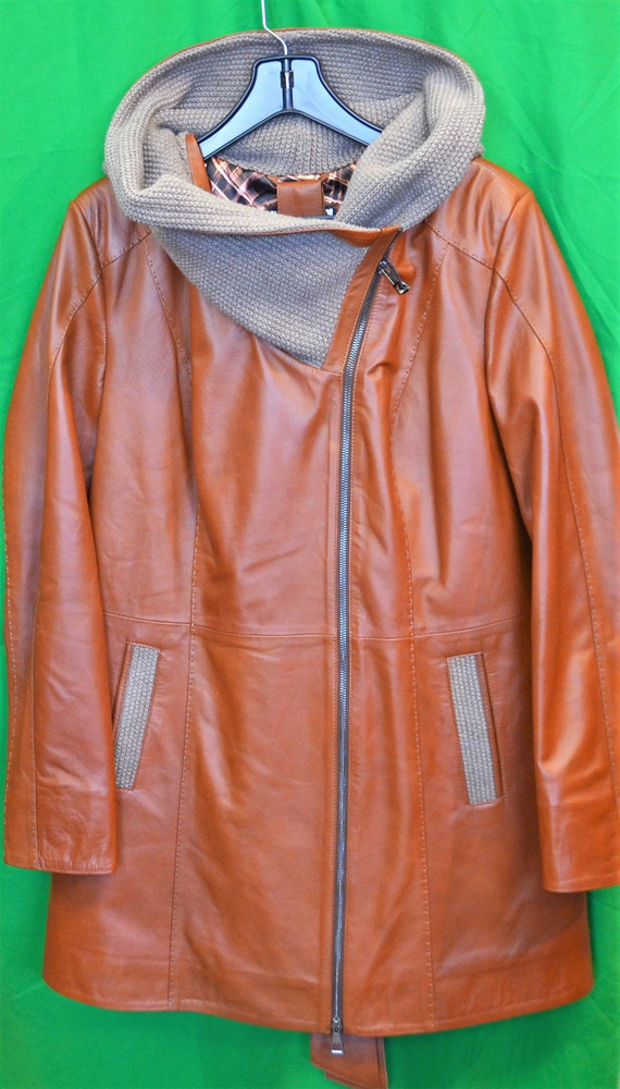  Ladies Car Coat 32 inch  length Cognac Color