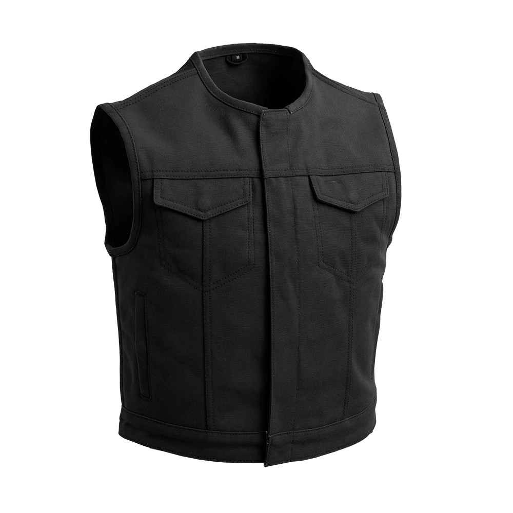 Men's Lowside Black Canvas Vest