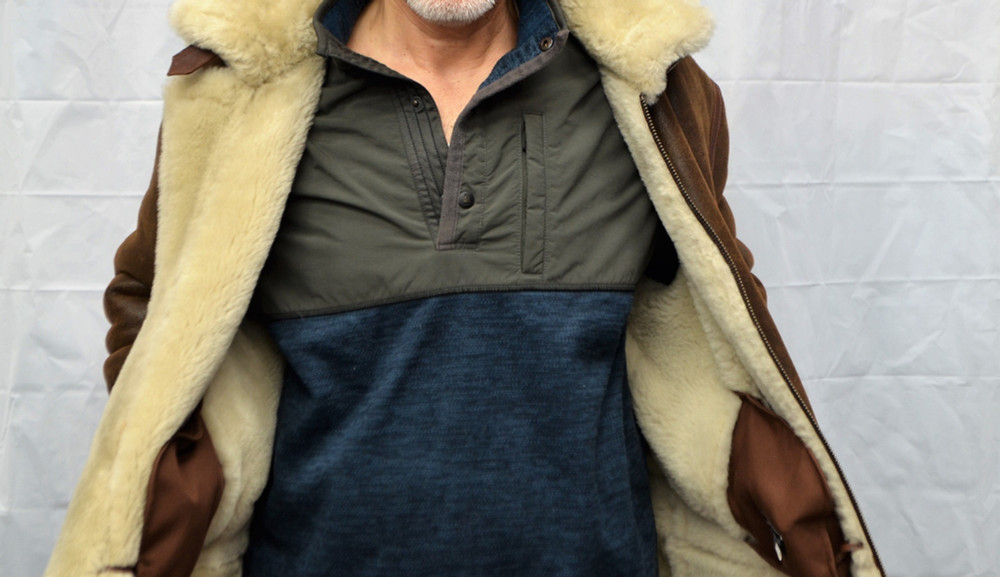 B3 Sheepskin Shearling Antic Brown/Cream with Removable Hood 