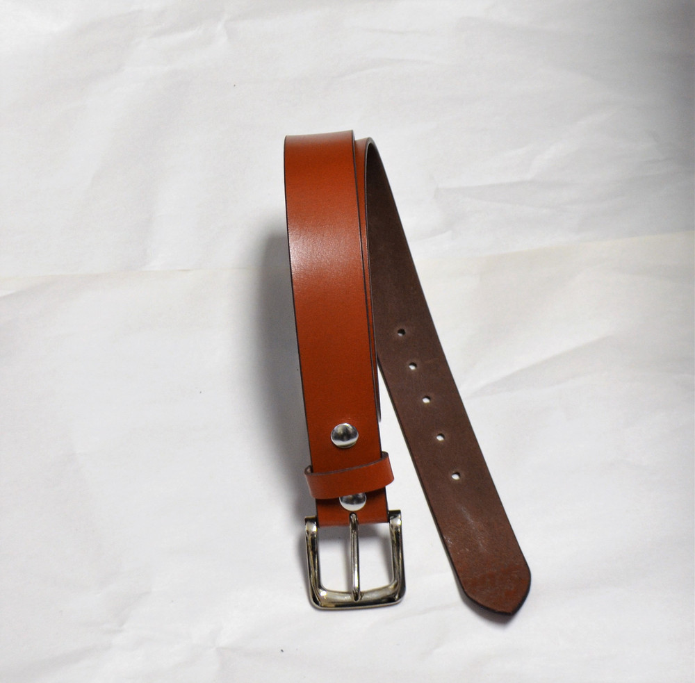 Mens Brown Belt Leather With arrow embossed design - SUNSET LEATHER