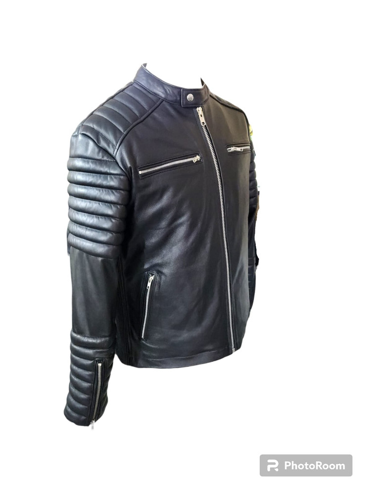 pipeline motorcycle men leather jacket order to make 