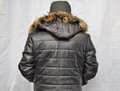 men Leather Bomber Jacket  with removable Fur and  hood