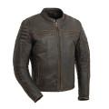 Commuter- Men's Motorcycle Leather Jacket Brown