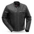 "ROCKY" MEN'S MC BLACK LEATHER JACKET