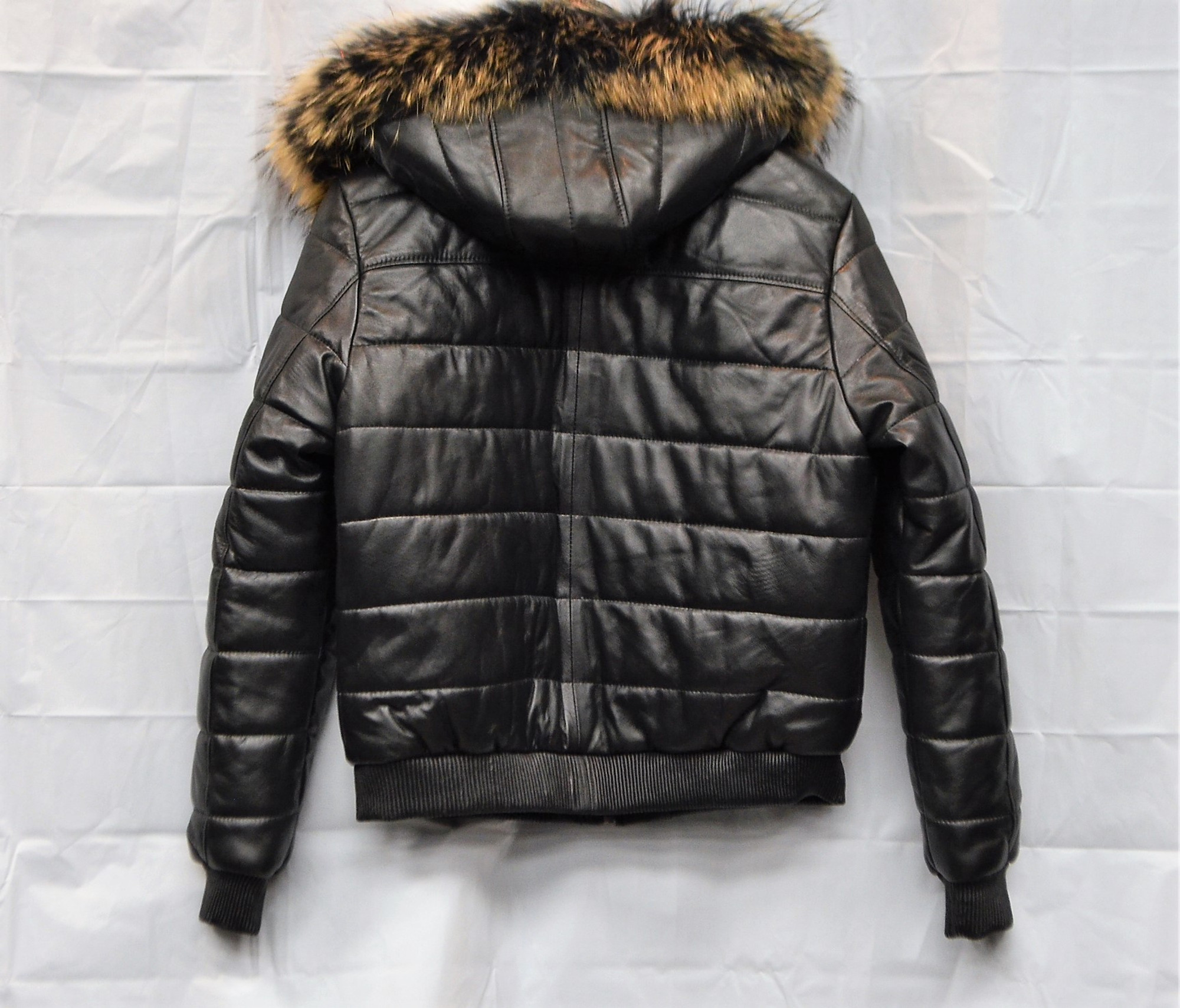 Shop men Leather Bomber Jacket with removable Fur and hood Online ...