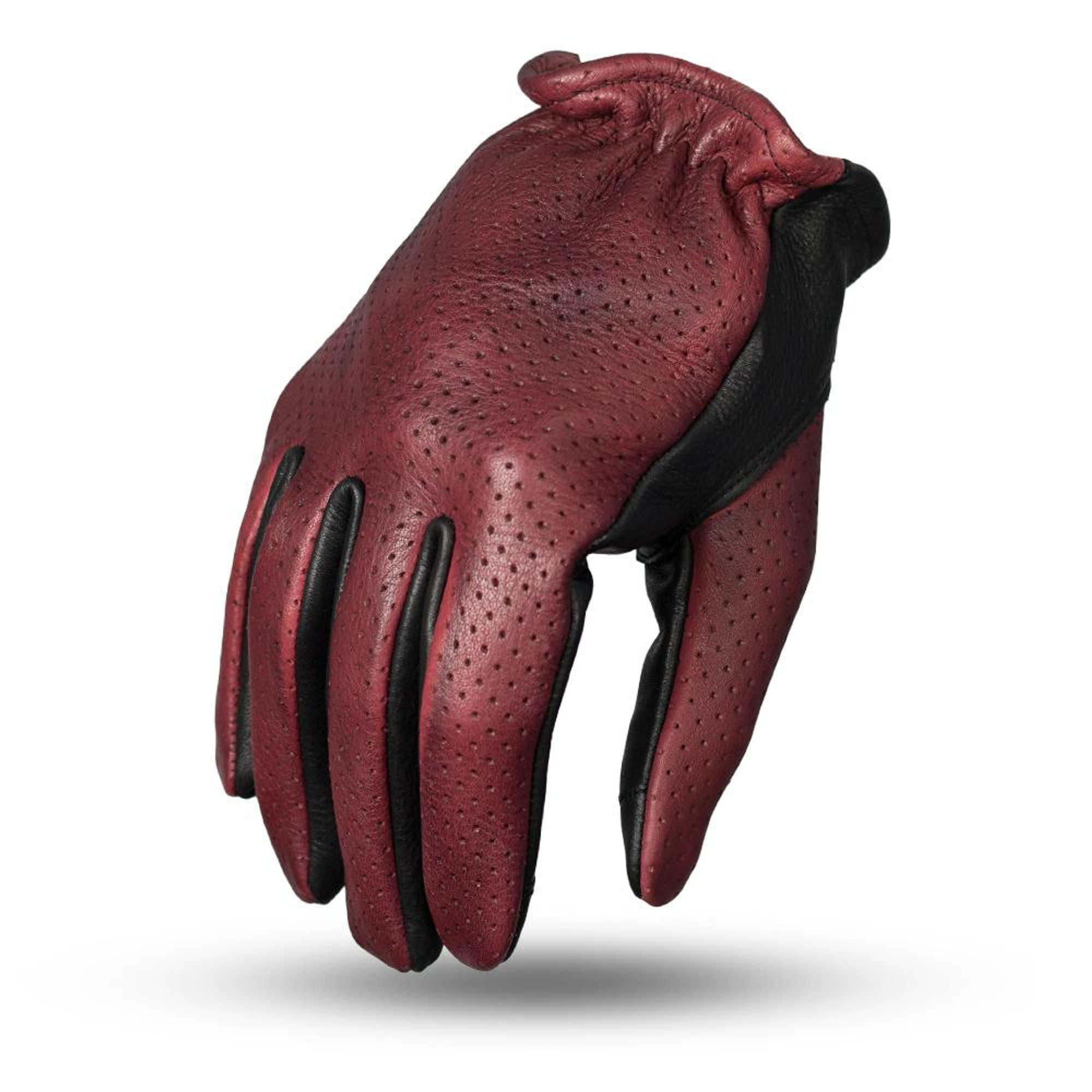 Mens Fingerless Brown Perforated Gloves