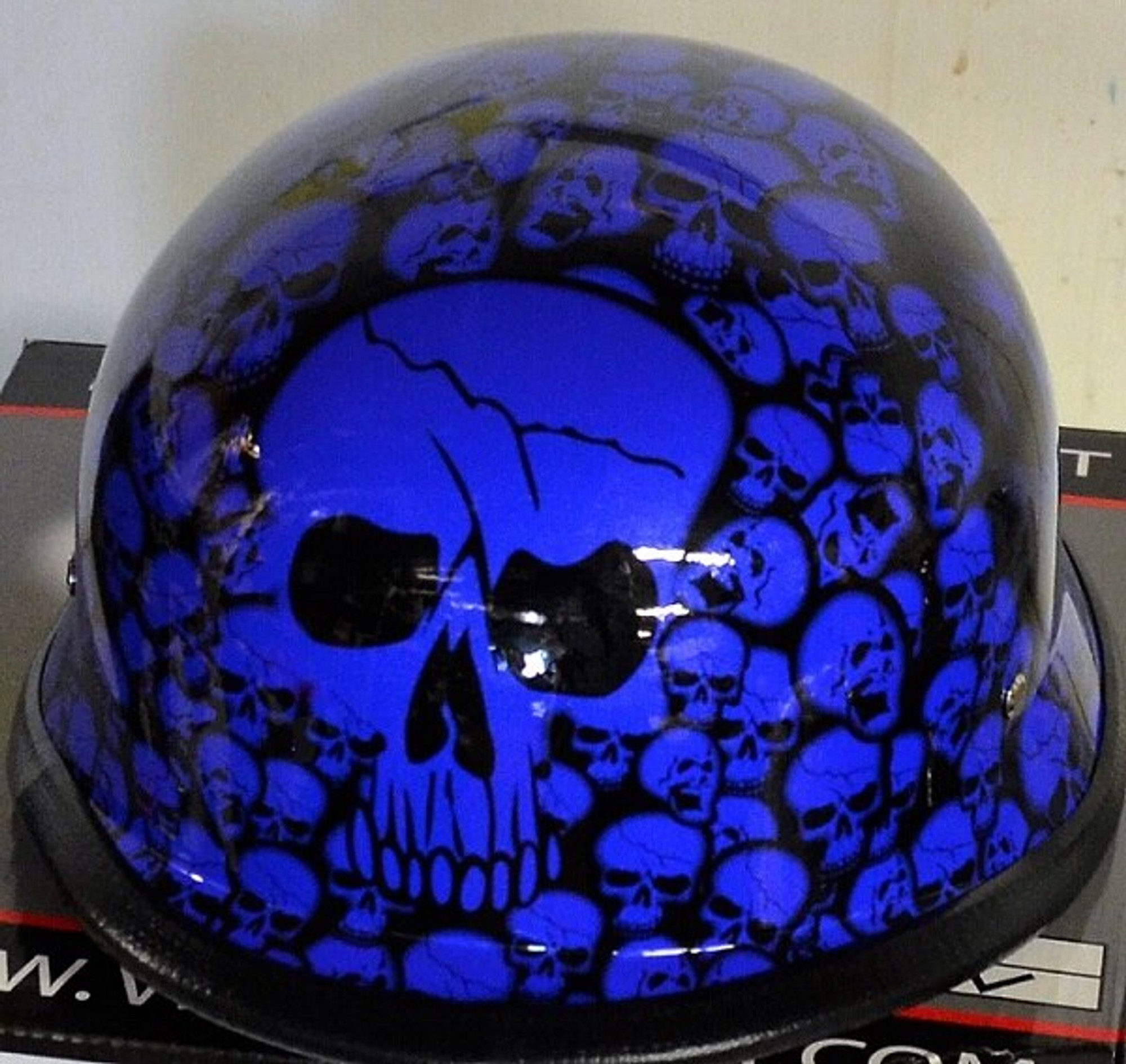 Blue Skull German Novelty Helmet