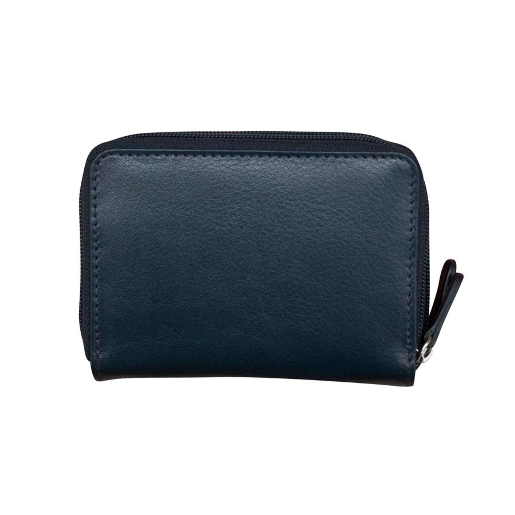 Blue & Black Leather accordion credit card holder