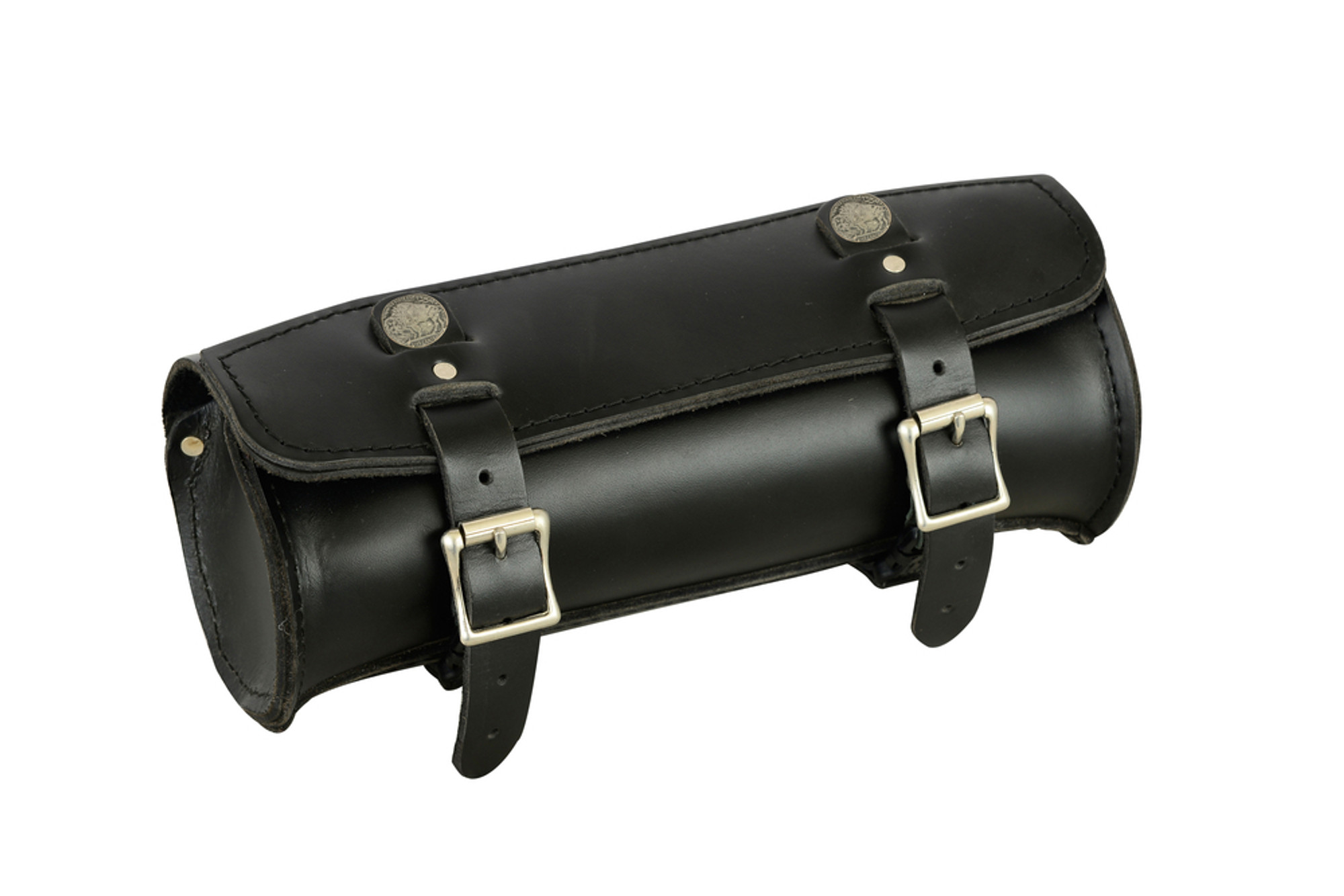 Premium Large Leather Round Tool Bag - SUNSET LEATHER