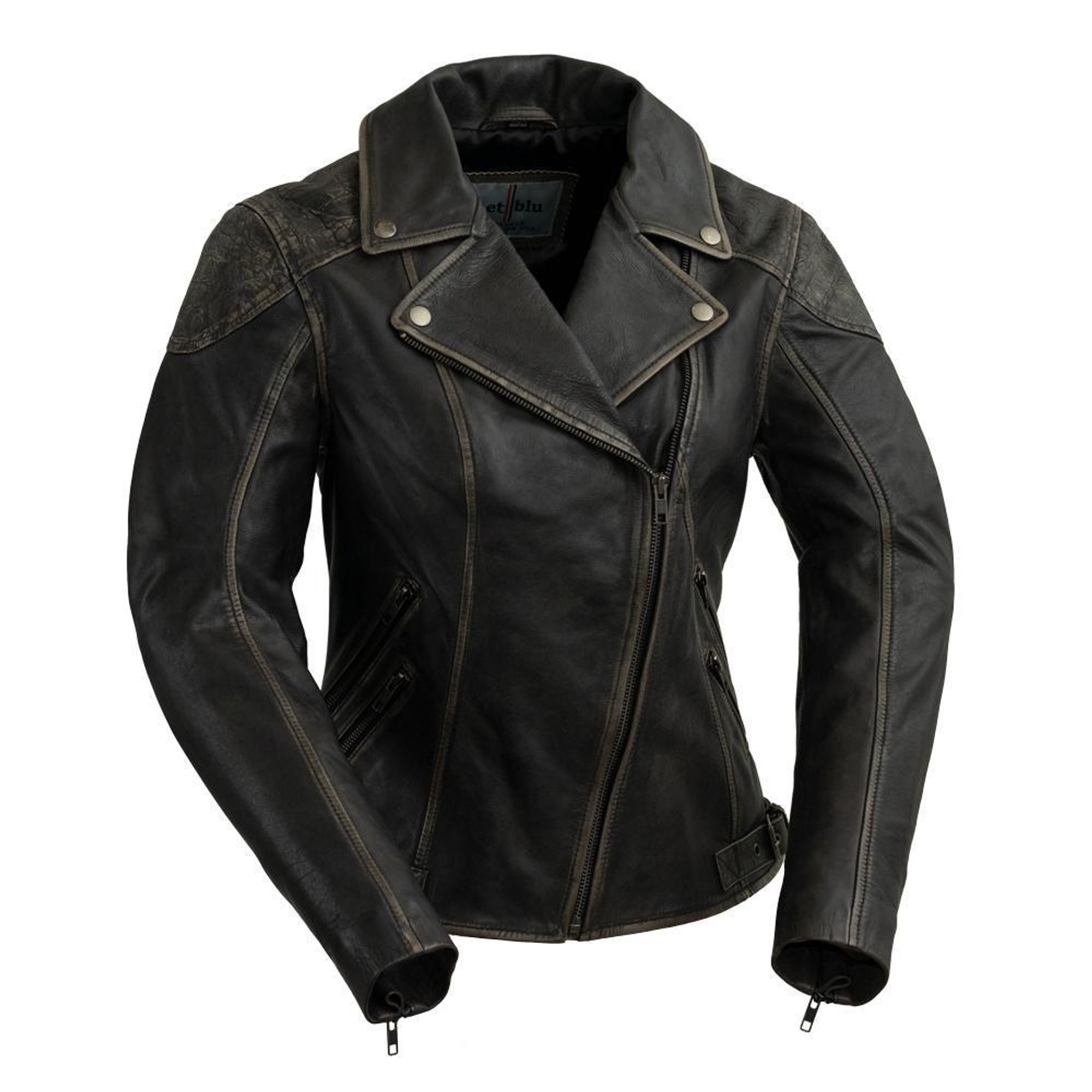 Leather biker jacket w/ print Style: 60-15106A - LINDBERGH