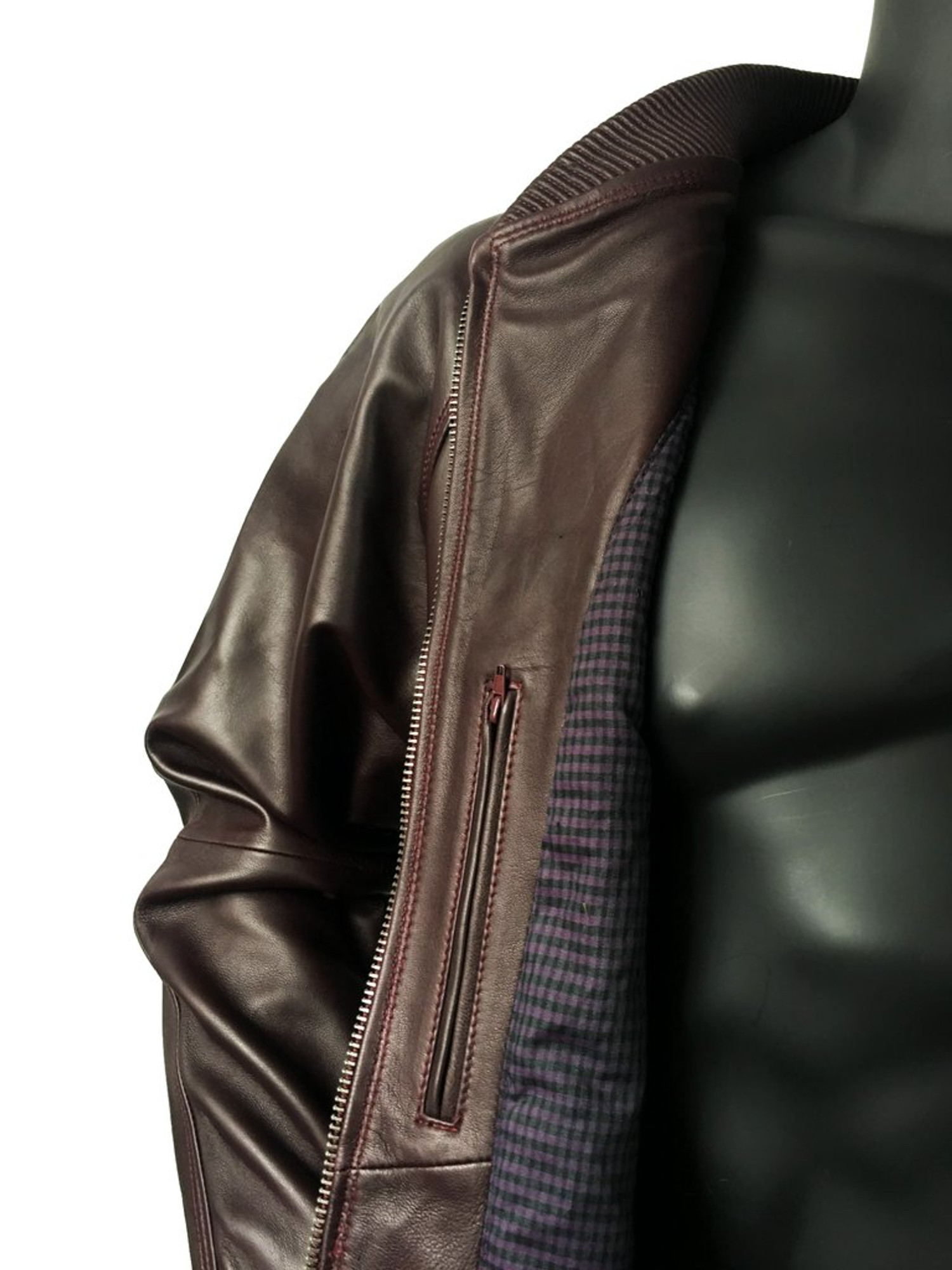 Two-Tone Leather Varsity Jacket