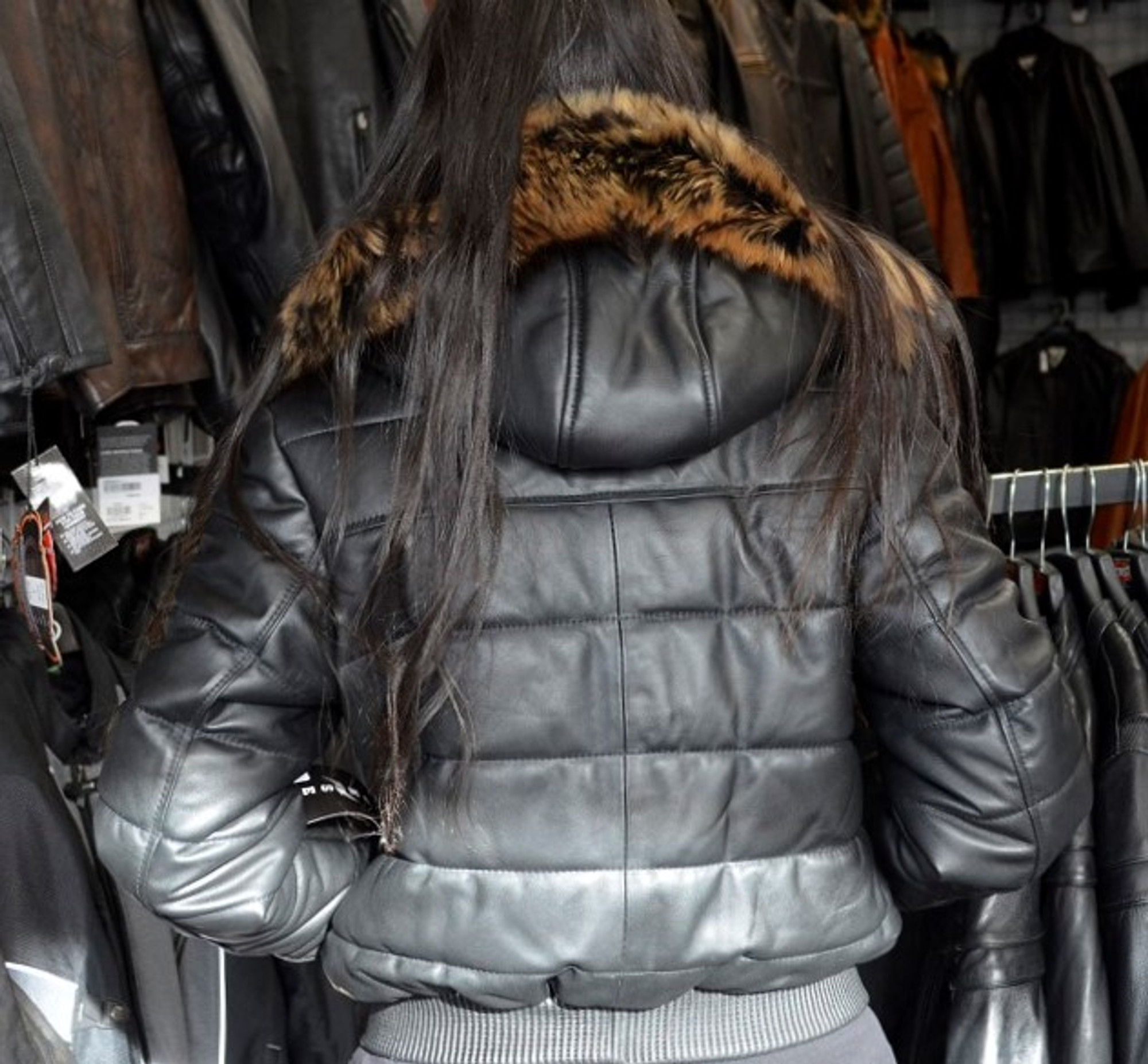 Women's Removable Hooded Moto Biker Jacket