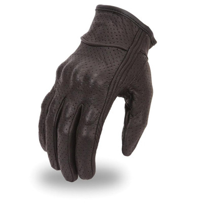  Lightweight fully perforated glove with rubberized knuckle protection