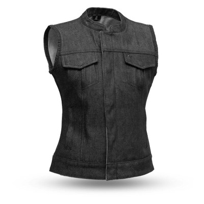 Women's Black Denim Vest – Bikers Gear Online