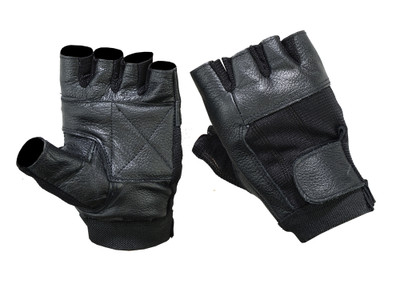 Men's Fingerless Leather Glove with Hard Knuckles DS18 - Open Road Leather  & Accessories