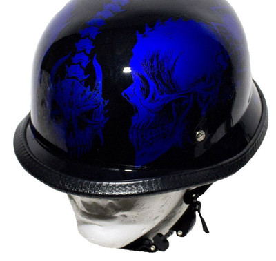 Graphic Blue Skull German Novelty Helmet