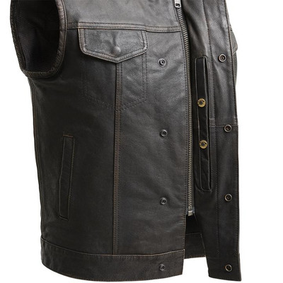 Sharp Shooter - Men's Biker Leather Vest Antique look