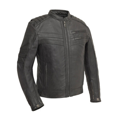  Men's Leather Motorcycle Jacket- BiTurbo 