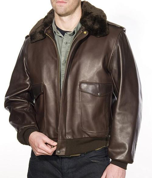 Style Number 184SM A-2 Naked Cowhide Leather Flight Jacket Black