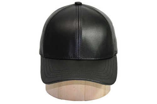 Dark Grey Leather Baseball Cap - Winner Caps MFG. Company