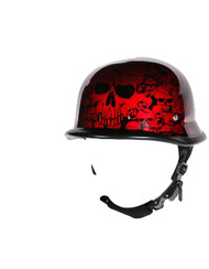 Burgundy Skull German Novelty Helmet  