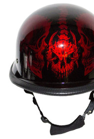 Burgundy Novelty Helmet with Horned Skeletons