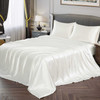 Nest Comfort 2000TC Silk Satin Sheet Set Pillowcase Flat Fitted Single/Double/Queen/King Bed