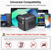 Global Travel Essential: All-in-One Universal Power Adapter with 2.4A USB & 3.0A Type-C - Fast Charging, Worldwide Plug Compatibility - Sleek Black