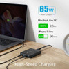 Anker PowerPort Atom III Slim 4-Port 65W Charger in Black Fabric for Macbook