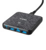 Anker PowerPort Atom III Slim 4-Port 65W Charger in Black Fabric for Macbook
