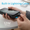 Anker PowerCore+ 10000mAh Power Bank with Lightning Cable – Black Fabric