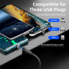 Magnetic Fast Charging Cable 540° Rotating Heads Compatible Charger for IOS & Android Devices [ I Meter - Purple- 2PACK]]